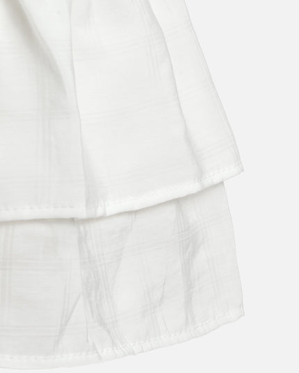 Vestido camisero metálico plisado Monaco (blanco)