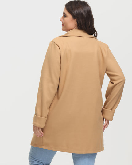 Midsize Slim Lapel Waistband Tweed Jacket with Pockets