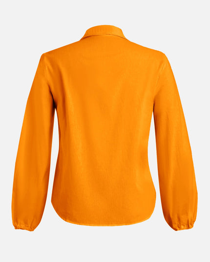 Gartered Sleeve Blouse and Flowy Shorts Set (Orange)