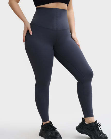 Pantalones de yoga 9/10 con elevación de cadera y gancho invisible de cintura alta de tamaño mediano 