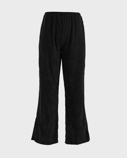 Midsize Stylish Split Corduroy Pants