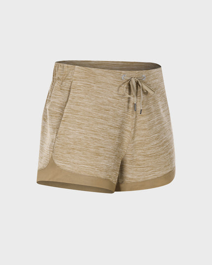 Pantalones cortos deportivos de entrenamiento de tamaño mediano, respetuosos con la piel, con cordón y bolsillos 