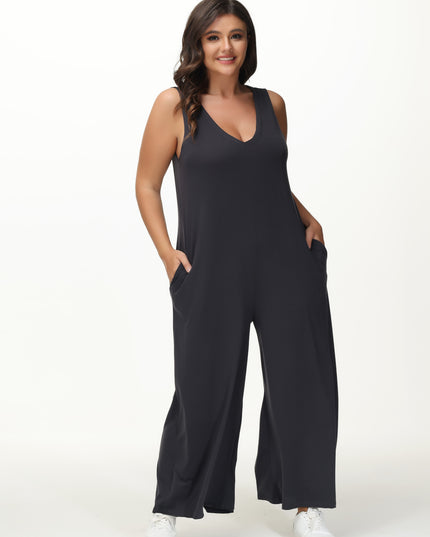 Casual Wide Leg Jumpsuit with Pockets