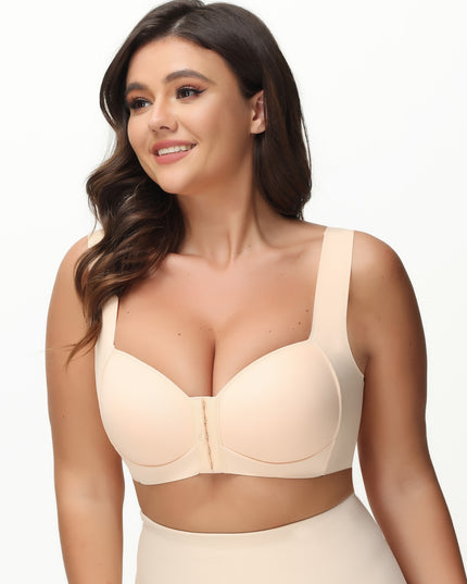 Front Closure Wide Straps Post Back Support Bra