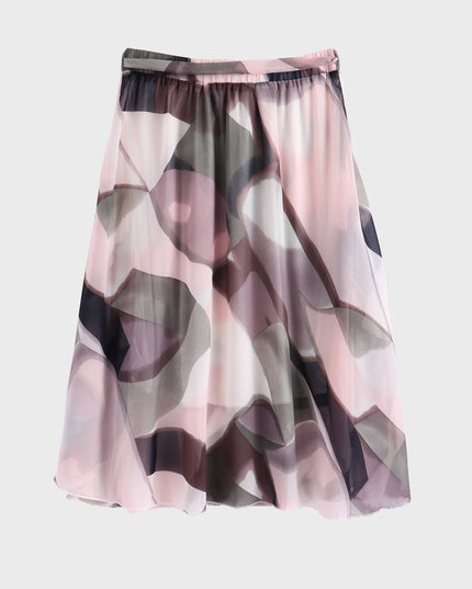 Midsize Floral Tie Ruffle Skirt