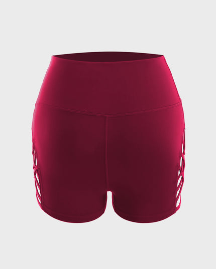 Midsize Bold Side Cut-Out Fitness Shorts