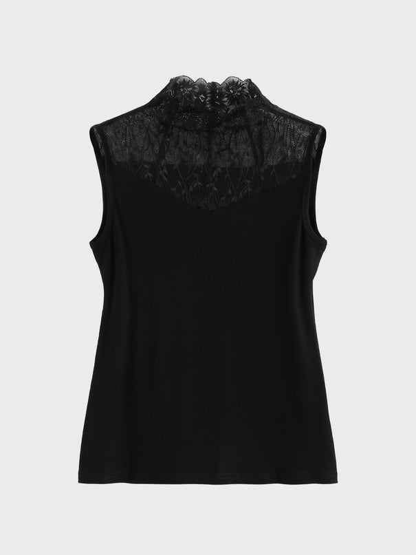 Midsize Temperatement Lace Embroidery Tank Top