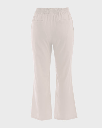 Midsize Simple Shirring Linen Pants