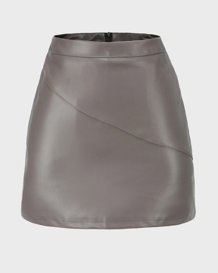 Midsize Simplicity High Waist Leather Skirt