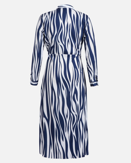 Yale Blue Zebra Printed Wrap Dress