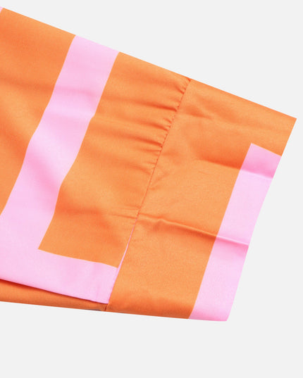 Vestido cruzado estampado rosa-naranja