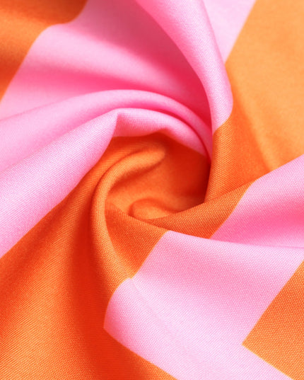 Vestido cruzado estampado rosa-naranja