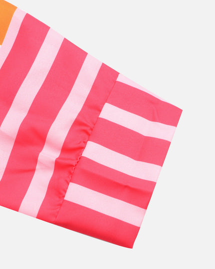 Pink Striped Wrap Dress