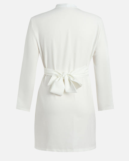 White Drapped Blazer Dress