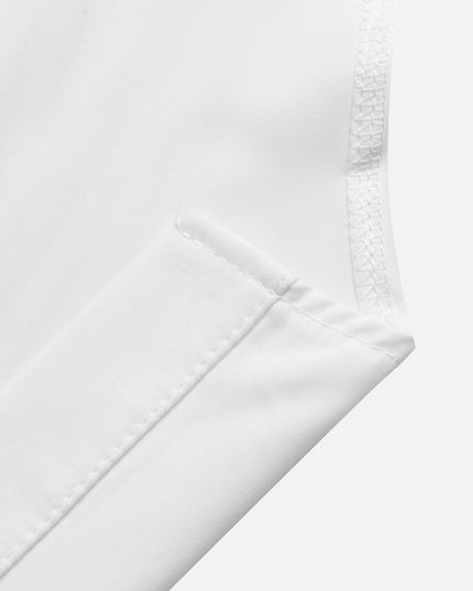 Vestido blanco plisado con cintura