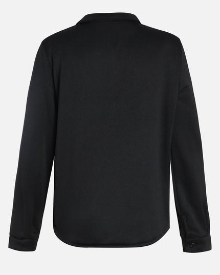 Cozy Black Buttoned Sweatshirt Tracksuit