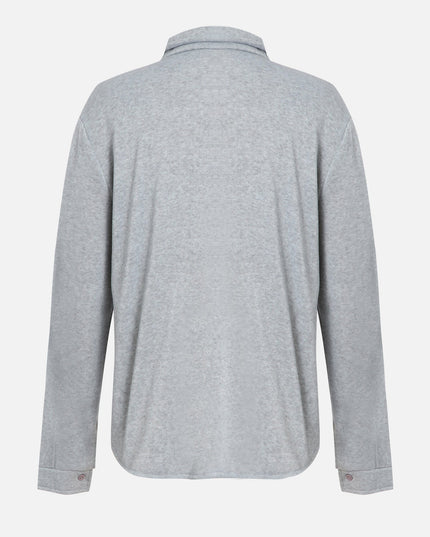 Cozy Gray Buttoned Sweatshirt Tracksuit