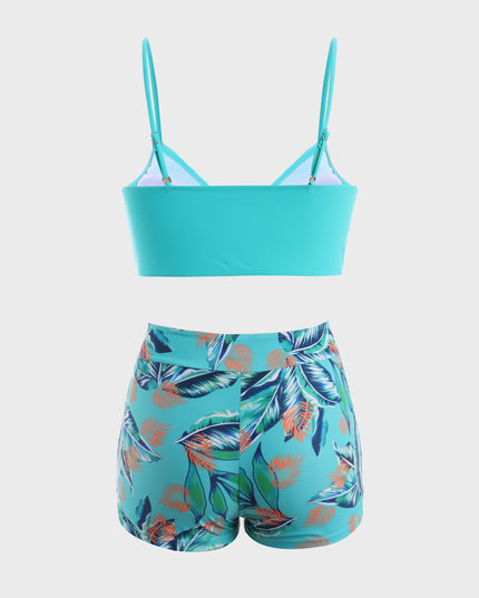 Midsize Flowery Butterfly-Shaped 2-Piece Swimsuit