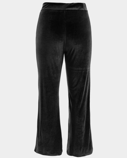 Pantalones rectos de terciopelo vintage elásticos de tamaño mediano 