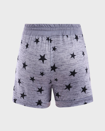 Pantalones cortos grises estrella casuales de tamaño mediano 