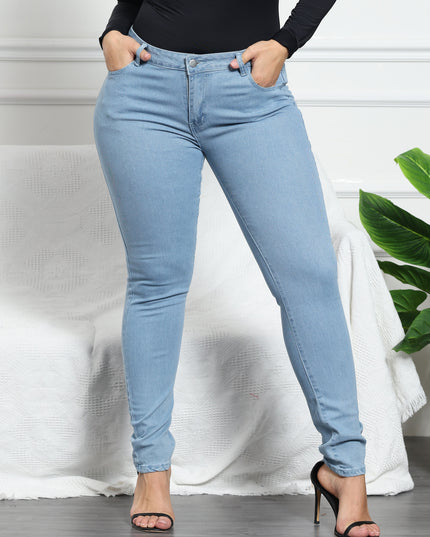 Midsize Mid Rise Hip-Lift Stretchy Pencial Jeans