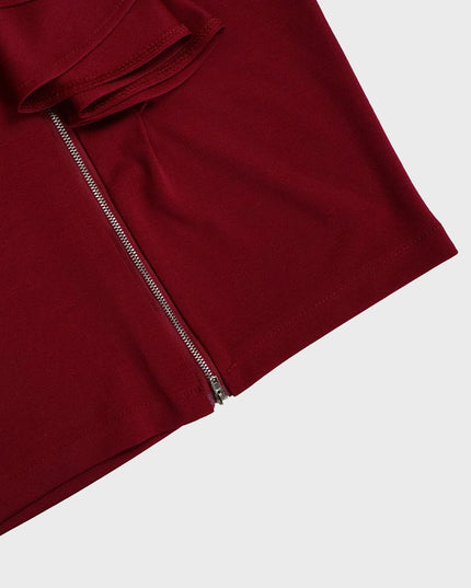 Formal Ruffled Pencil Wrap Skirt