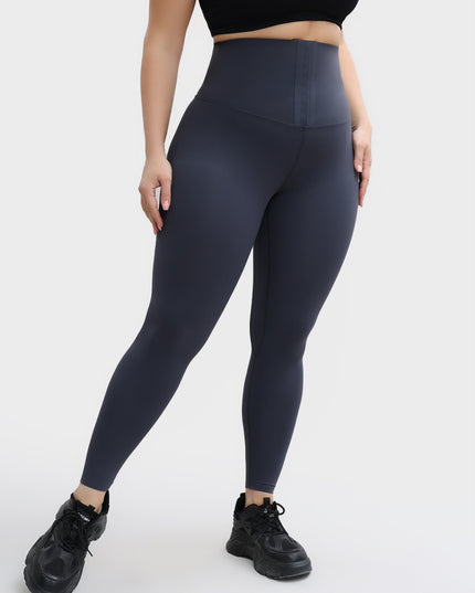 Pantalones de yoga 9/10 con elevación de cadera y gancho invisible de cintura alta de tamaño mediano 