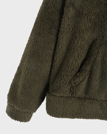 Midsize Casual Loose Fleece Long Sleeve Hooded Sweatshirt