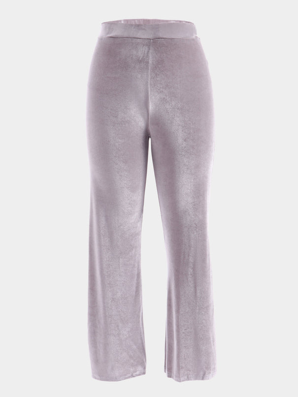 Pantalones rectos de terciopelo vintage elásticos de tamaño mediano 