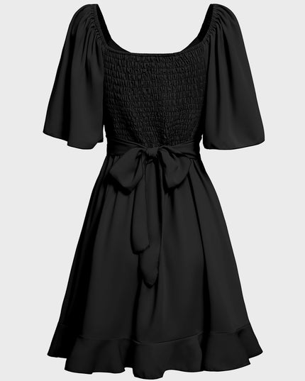 Midsize Sweetheart Bodice Tie-up Mini Dress