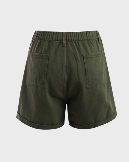Midsize Summer Essential Elastic-Waist Cargo Shorts