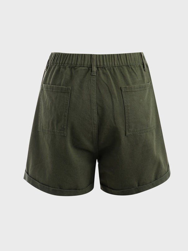 Midsize Summer Essential Elastic-Waist Cargo Shorts