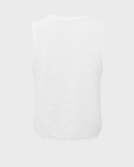 Camiseta sin mangas deportiva de fitness, transpirable, holgada, sin mangas, con tiras y jacquard de tamaño mediano 