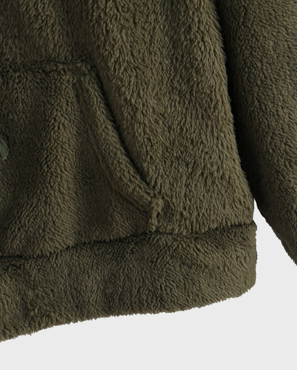 Sudadera con capucha de manga larga y forro polar holgado informal de tamaño mediano 