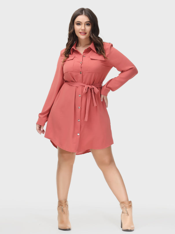 Urbanite Shirt Dress with Lace-up