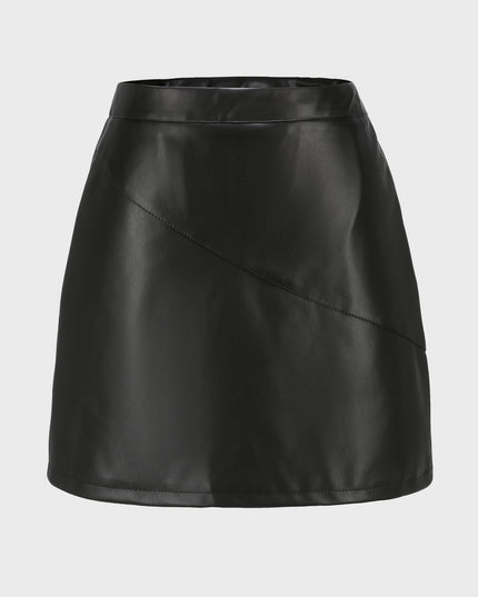 Midsize Simplicity High Waist Leather Skirt