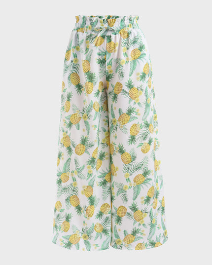 Pantalones anchos florales fascinantes de tamaño mediano 