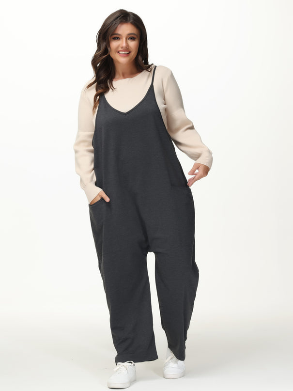 Mid Size Casual Everyday Jumpsuit with Pockets