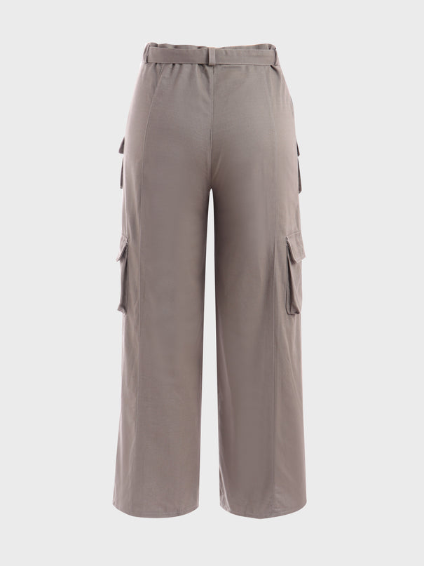 Pantalones cargo con bolsillos multifuncionales retro americanos de tamaño mediano 