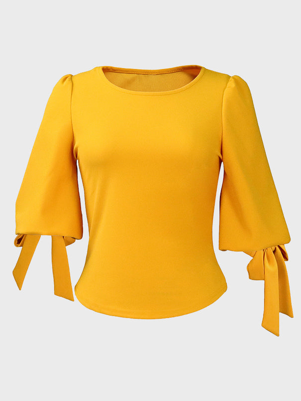 Puff Sleeve Strap Blouse