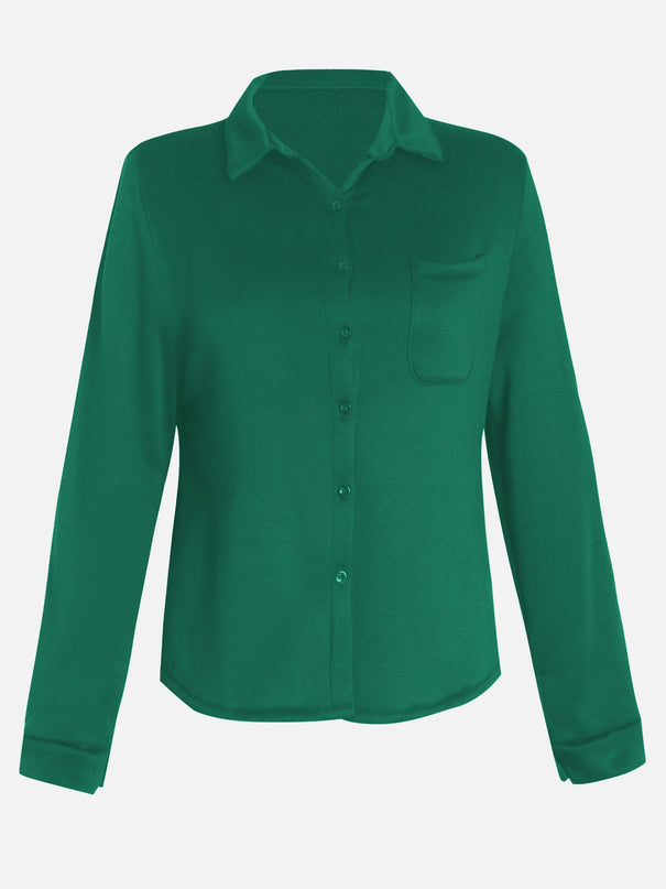Cozy Green Buttoned Sweatshirt Tracksuit